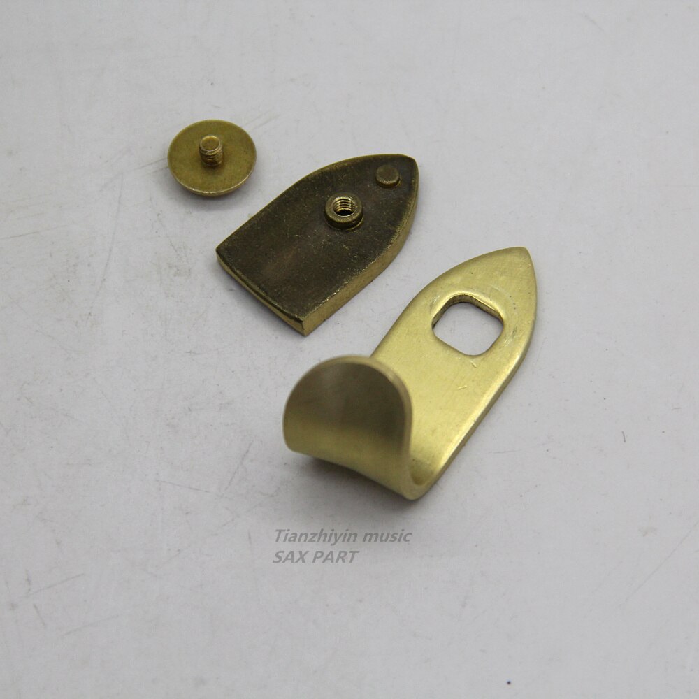 1 Pcs Alto Sax Reparatie Onderdelen Messing Ongeverfd + Vinger Greep Pad Saxofoon Sax Duimsteun Haak