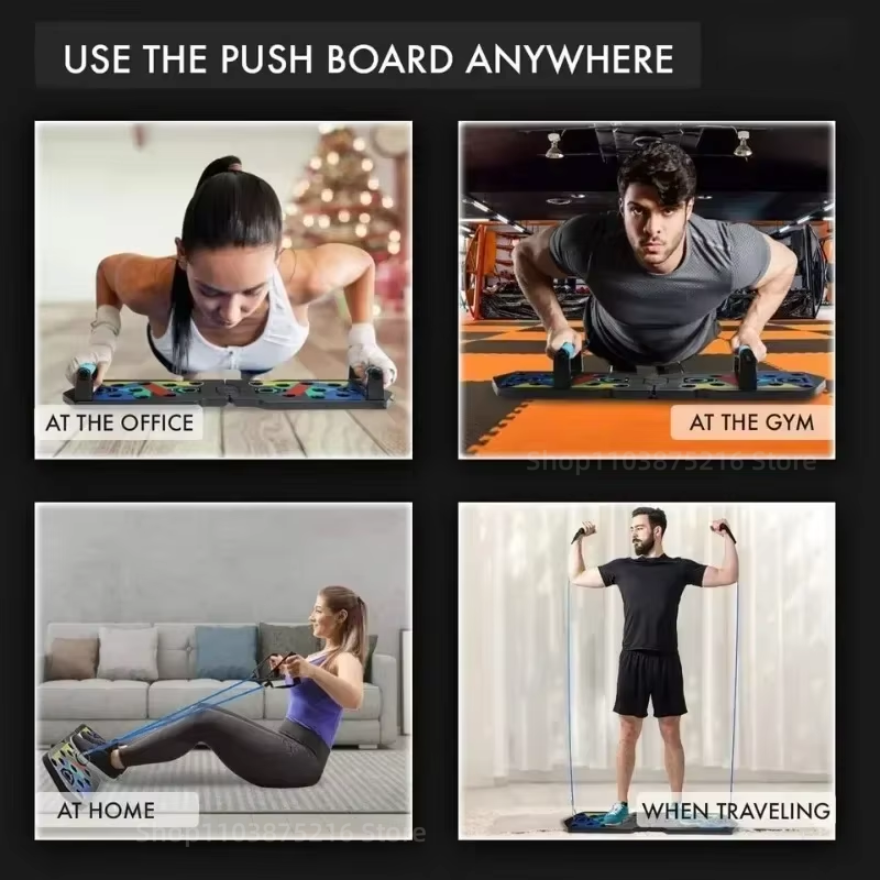 Draagbare multifunctionele push-up board fitness- en spiertrainingsapparatuur thuistrainingsinstellingen opvouwbare stretchoefeningen