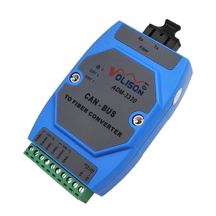 ADM-3320-SC CanBus Bus Optical Fiber Converter CAN Bus Optical Terminal Machine Dual Fiber SC CAN Bus to Optical Fiber