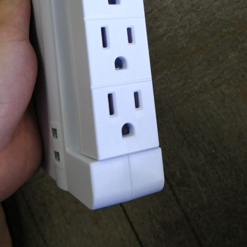 8 Port Wall Outlet Electrical 6 Outlet Extenders 2 USB Charging Ports with Shelf FQ-ing: Default Title