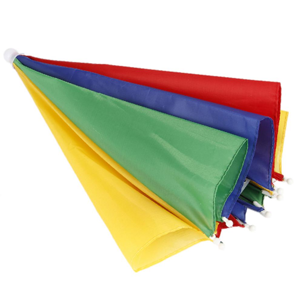 25,5 "paraguas sombrero plegable cabeza sombrero con paraguas manos libres sombrilla de protección solar para senderismo Camping pesca deporte al aire libre: MULTI