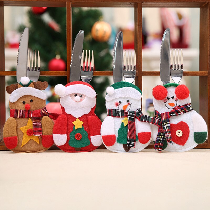 Kerst hut Rendier Kerst Jaar pak vork mes servies rack pack familie party tafel diner decoratieve tafel