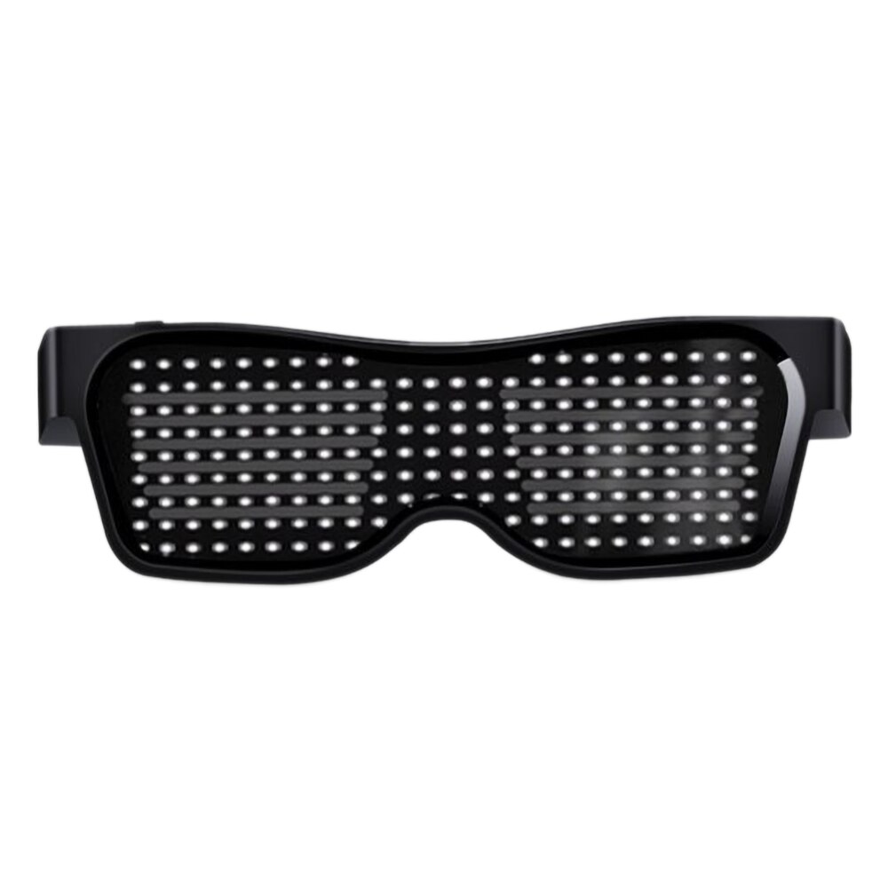 Bluetooth Programmable Text USB Charging LED Display Glasses Dedicated Nightclub DJ Festival Party Glowing Toy Supplies: W