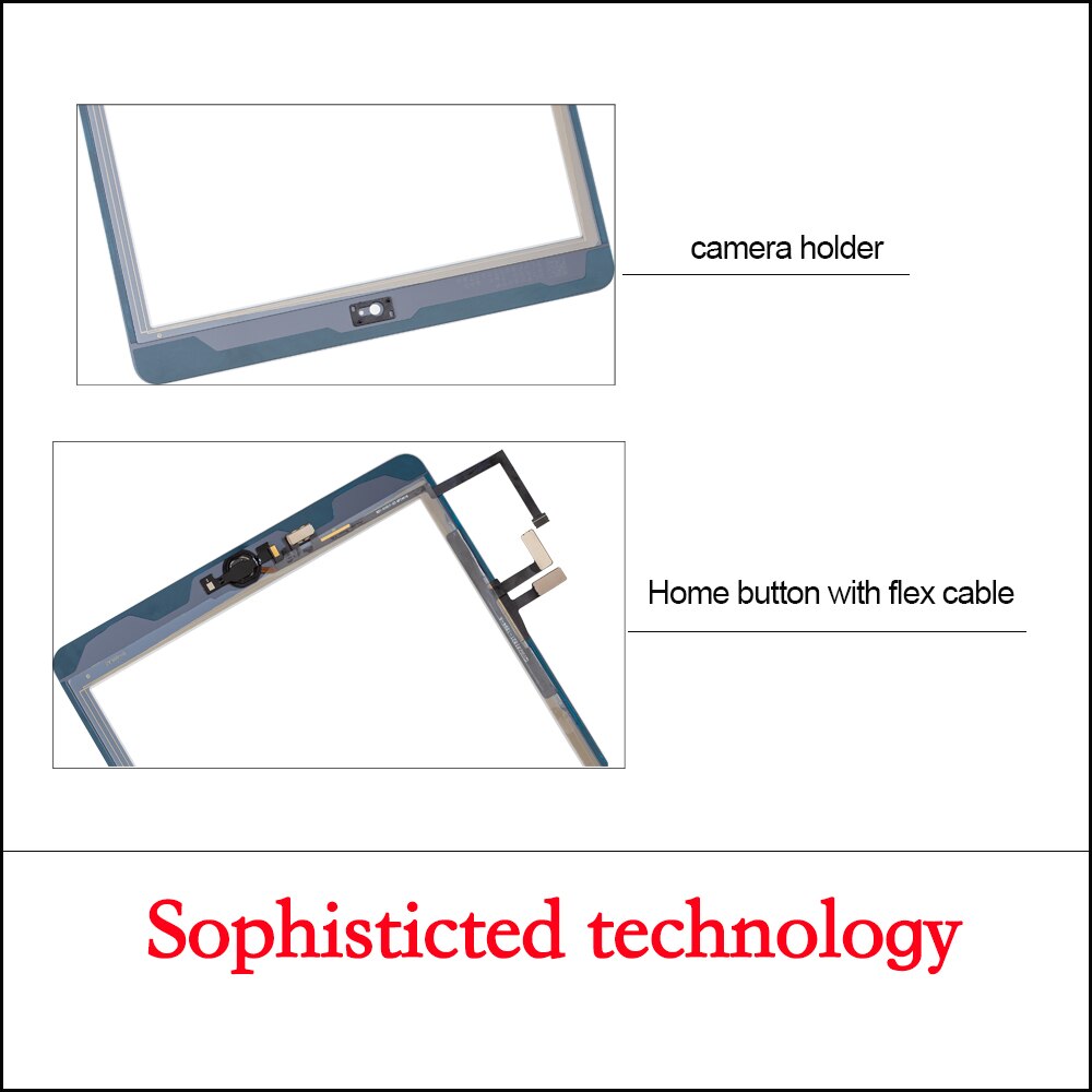 A1822 A1823 Touch Screen For iPad 5th Generation 5 Digitizer Front Glass With home button +cable+Tools+Tempered Glasss