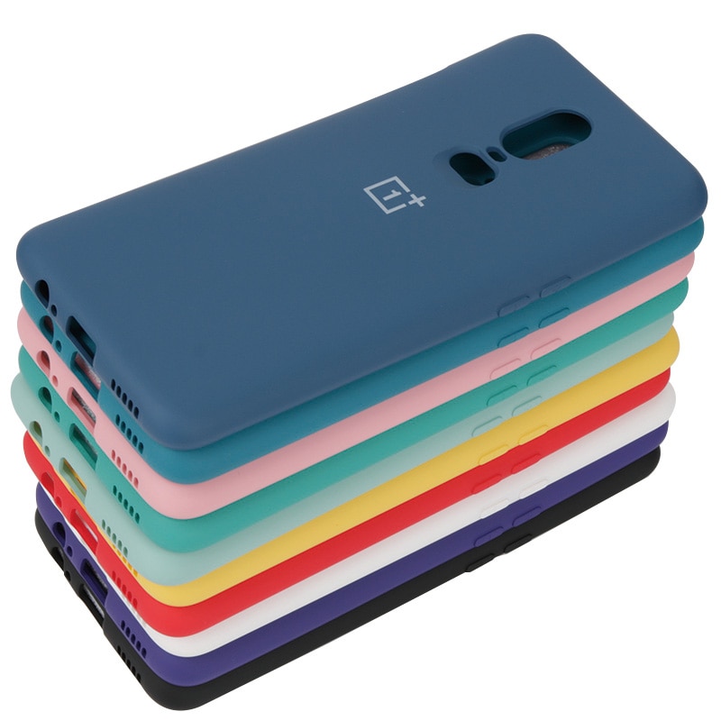 Oneplus 6 6T Case Original Official Silicone Soft Ultrathin Shockproof Full Protective Cover Oneplus One Plus 6 6T Case