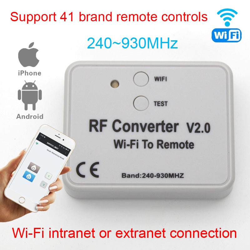 Conversor de mando a distancia Universal WIFI, 330, 433, 868MHz, Android IOS, RF, Wi-Fi, mando a distancia, convertidor de 240 a 930MH