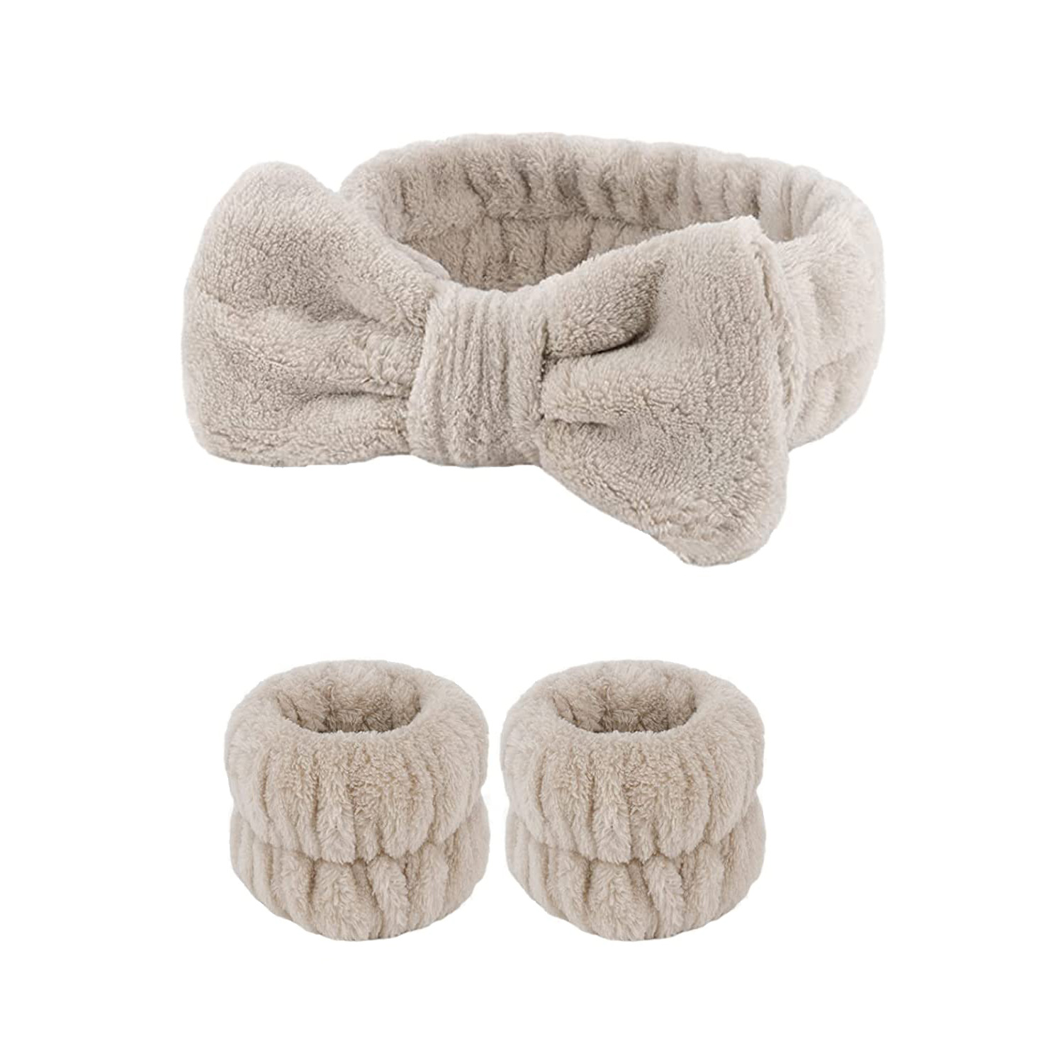 Diadema de Spa para lavarse la cara, toalla de maquillaje de microfibra, bandas para el cabello, banda absorbente para el sudor, 3 uds.: YELLOW