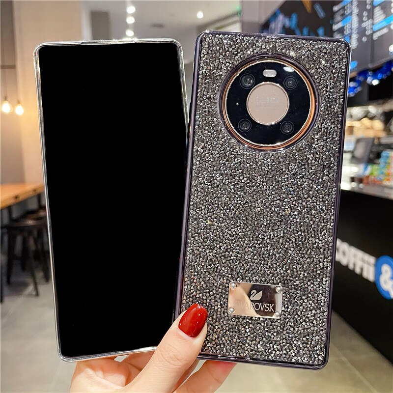 Luxury Plating Rhinestone Diamond Glitter Case For huawei Mate 30 40 Pro P40 pro Silicone Sexy Girly Back Cover Accessories