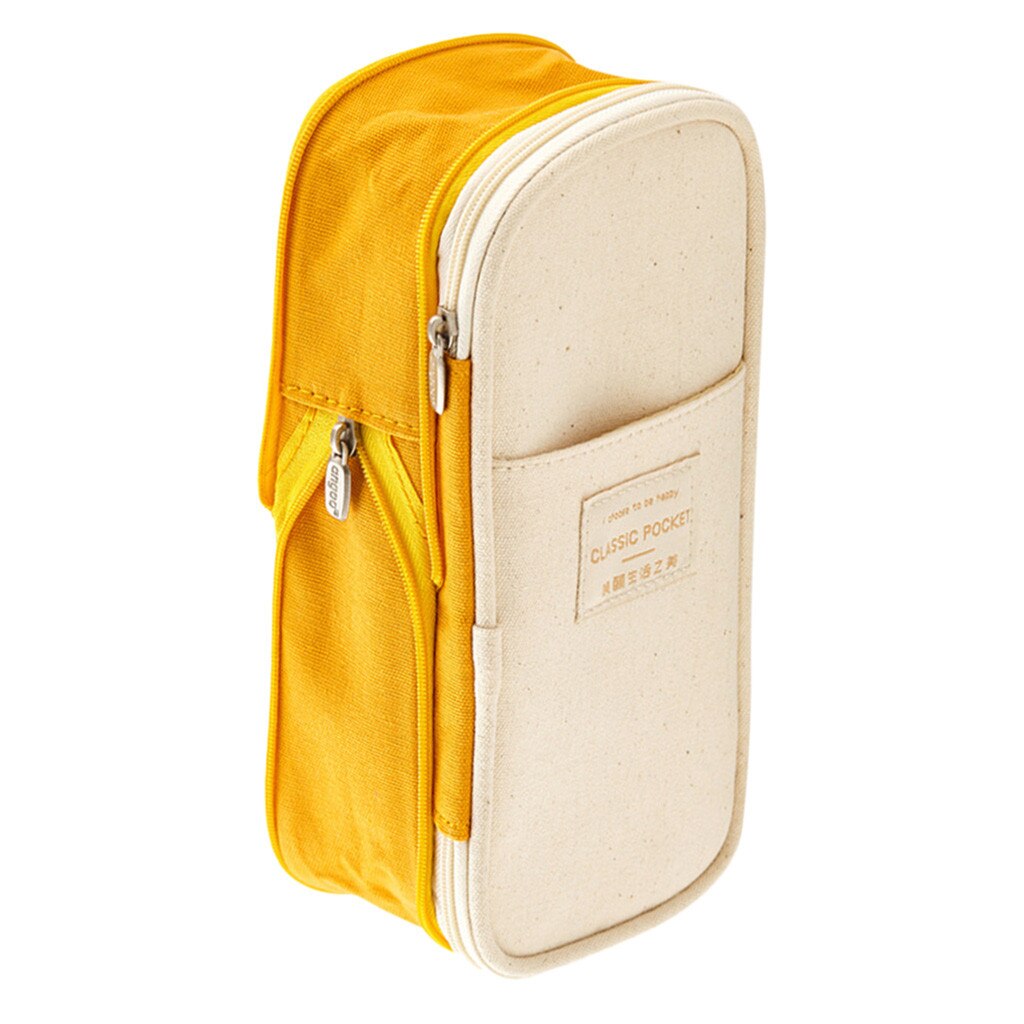 Canvas Large Capacity Pencil Case Pencils Pouch Stationery Pencil Bags Multifunctional Zipper School Portable Simple Storage bag