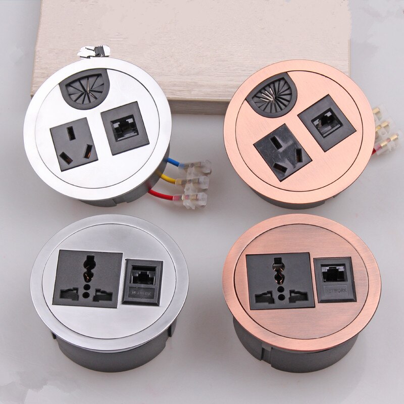 desktop socket outlet Computer Table Wire Hole Cover table cable grommet Pop-up Outlets Three Inserts Power outlet