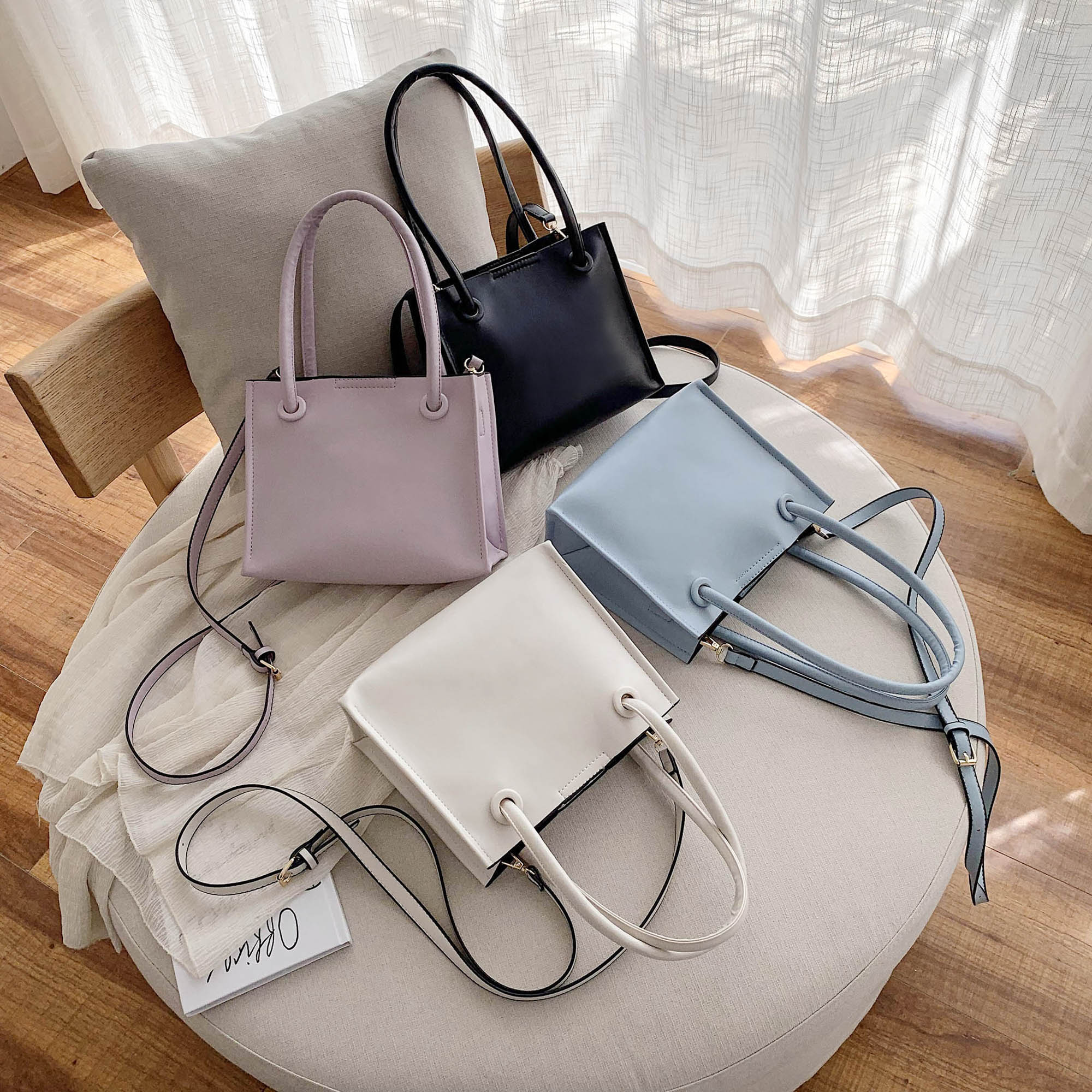 Female Solid Color Simple Pu Leather Crossbody Bags for Women Shoulder Handbags Lady Summer Small Totes Bolso Mujer