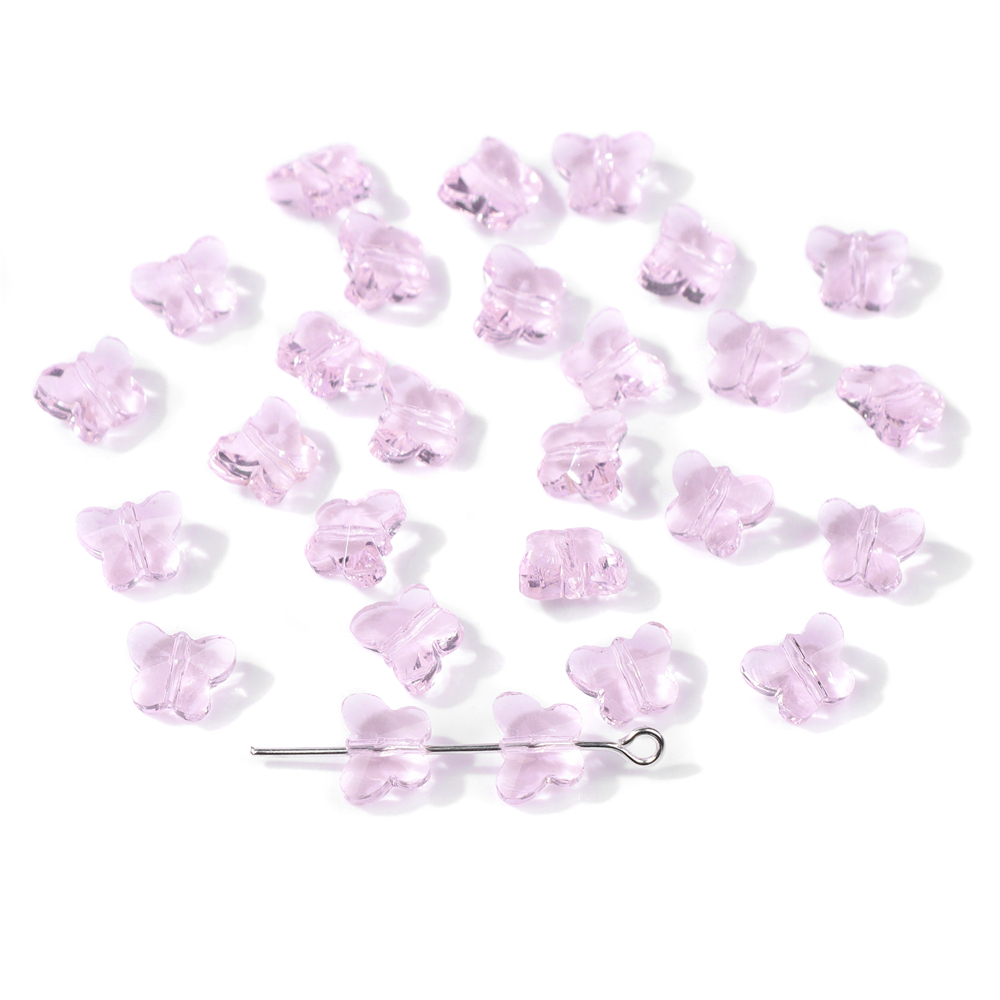 30 Uds. Cuentas de cristal checo de mariposa, abalorios de Color AB, cuentas espaciadoras facetadas sueltas para fabricación de joyería, pendientes hechos a mano DIY: Negro