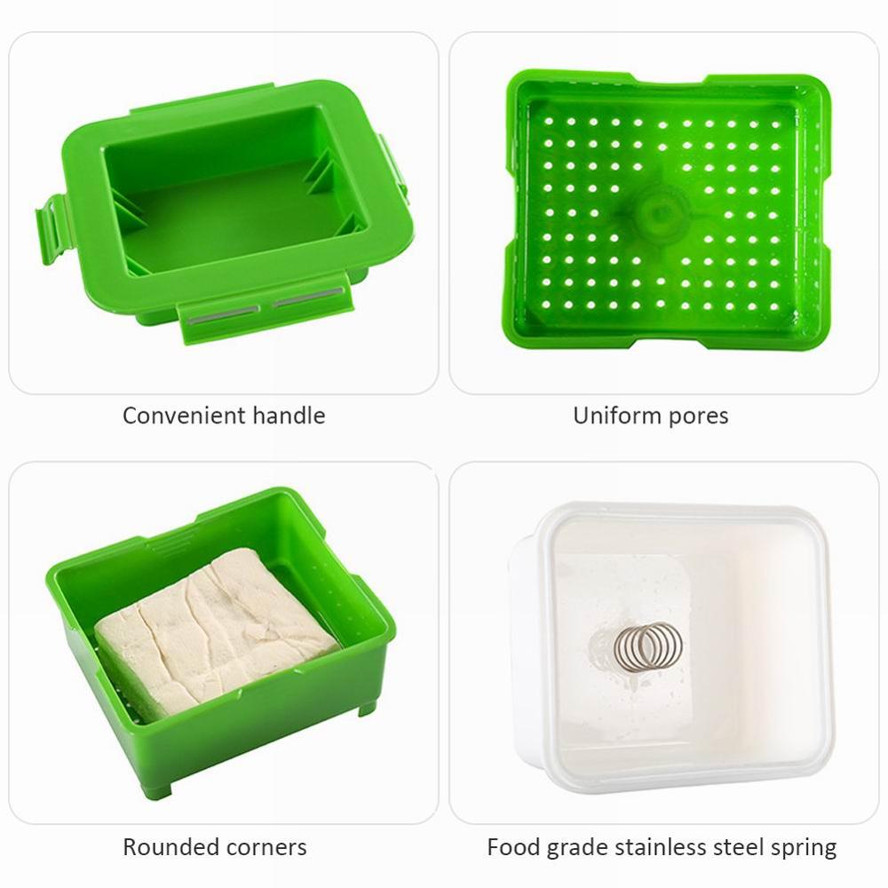 Tofu Pers Tofu Afdruiprek 3-Layer Tofu Pers Ingebouwde Drainage Water Verwijderen Tool Vaatwasmachinebestendig Keuken Koken tool Set