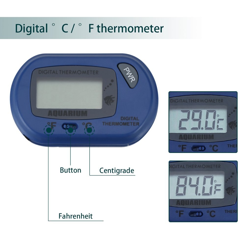 LCD Digital Thermometer Aquarium Thermograph Marine Water Temperature Measurement Tool For Fish Tank Temperature Control