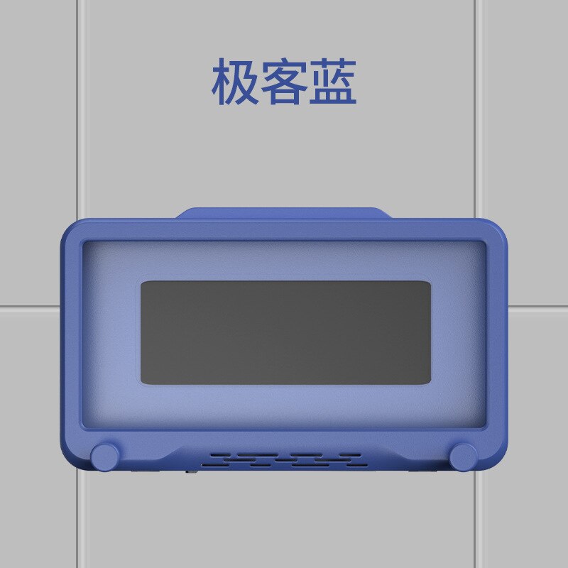 Telefonholder badeværelse vandtæt hjem væg til iphone cover stand selvklæbende touch screen telefon shell bruser forsegling opbevaring: Blå