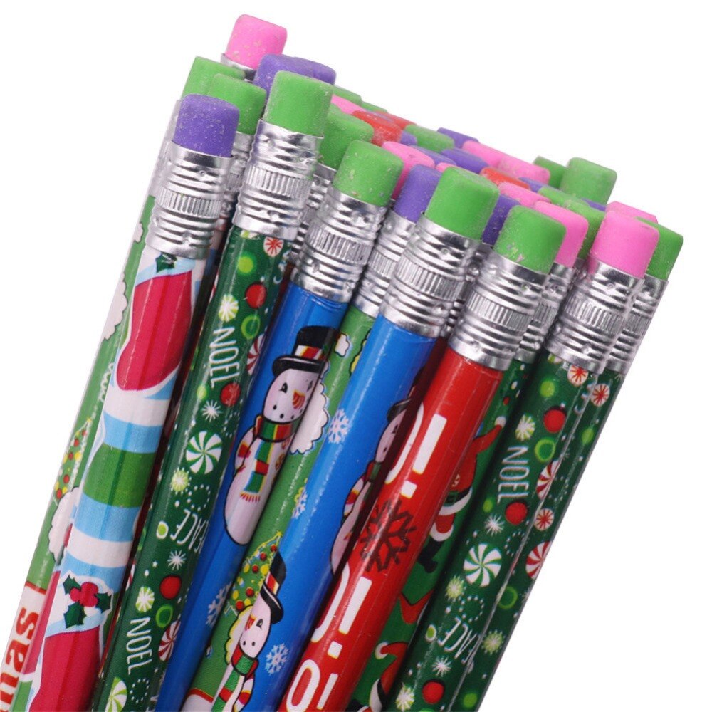 100 pz HB Matita di colore Della Penna Di Natale Modello di Halloween Modello di Gomma di colore Dei Bambini della Penna Studente Pittura Schizzo di Cancelleria