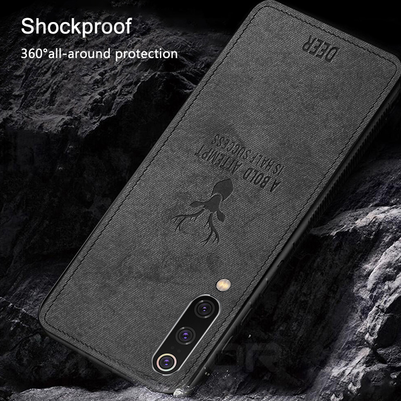 Funda de ciervo con textura de tela magnética para Xiaomi Mi 11 10 10T 10S 9SE Redmi Note 9 8 7 Pro K20 K40 funda trasera suave de TPU con imán incorporado
