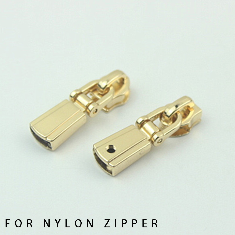 Meetee – fermetures à glissière en métal et Nylon, 10 pièces, 5 #, pendentif à vis, fermeture à glissière, fermeture à glissière, accessoire de vêtement: LightGold-ForNylon