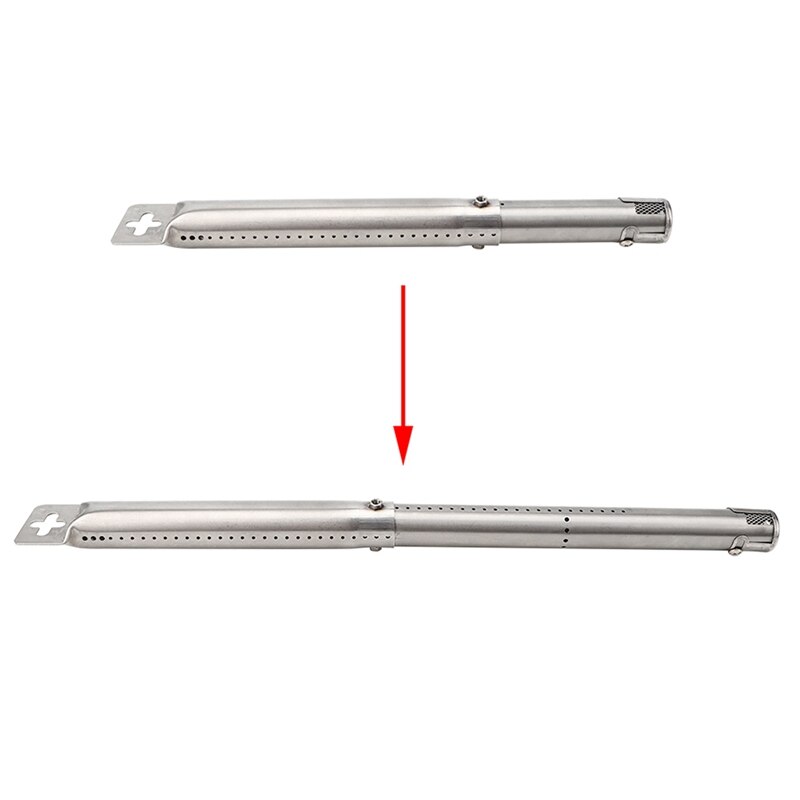 Replacement Straight Tube Burner for Weber, Universal Tube Grill Burner Adjustable Length Extends From 12 to 17.5 Inch