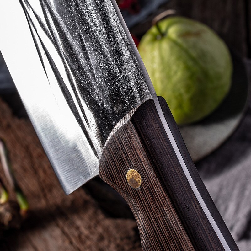 Chines Chef Knife Handmade Forged Kitchen Knife Bone Chopping Knife Forged Meat Bone Cleaver Vegetables Chef Slicing