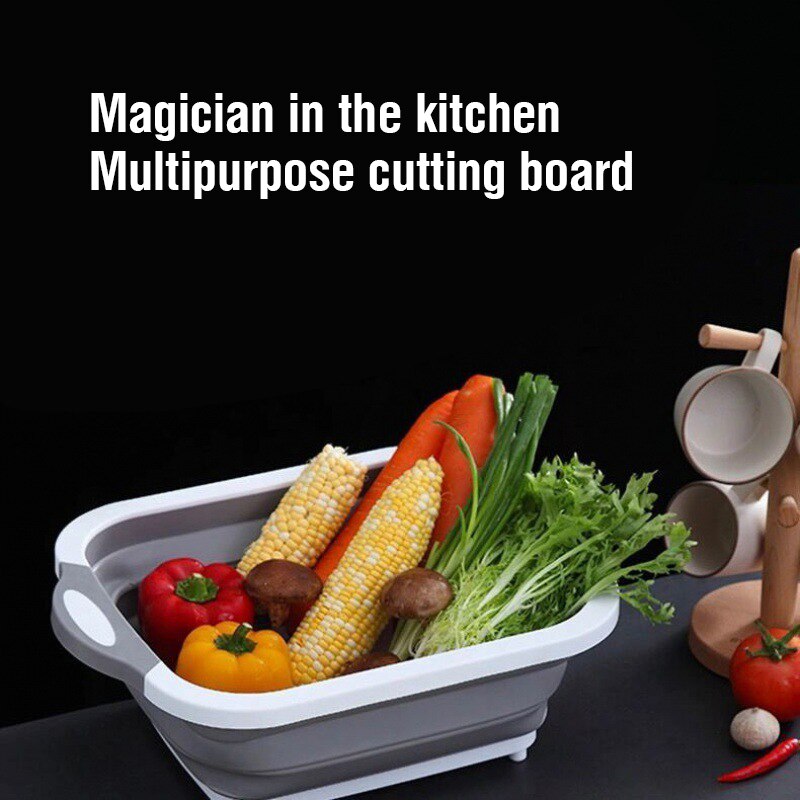 Multifunctionele Snijplank Keuken Benodigdheden Vouwen Gootsteen Groenten Fruitmand Wasbaar Keuken Organizer