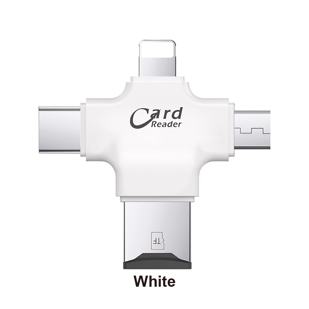Lecteur 7 carte lightning, clé usb otg 6 carte mémoire microsd tf 5s adaptateur pour 8 x s6 s7 5 edge: Blanc