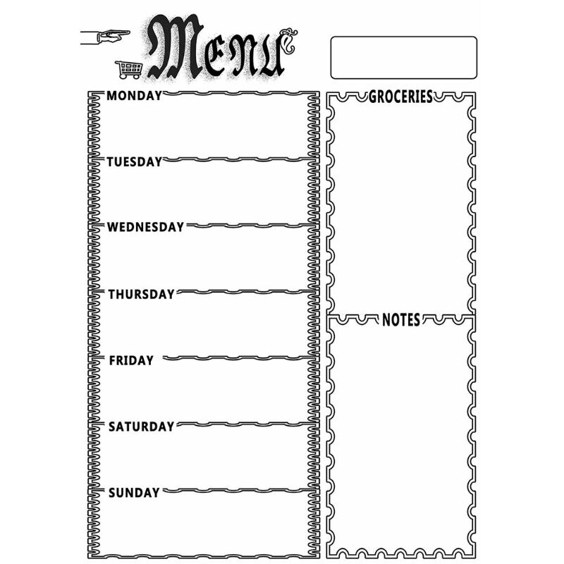 Tableau magnétique de réfrigérateur, Menu hebdomadaire, planificateur de repas, liste de courses d'épicerie