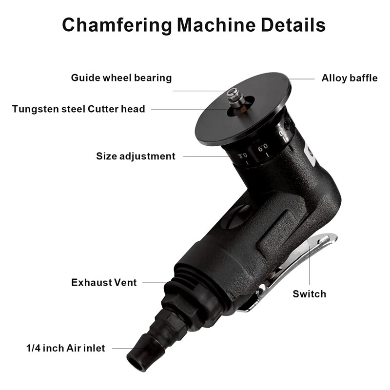 Mini máquina Biseladora neumática de 45 grados, herramienta de corte biselado manual, para corte y desbarbado de Metal
