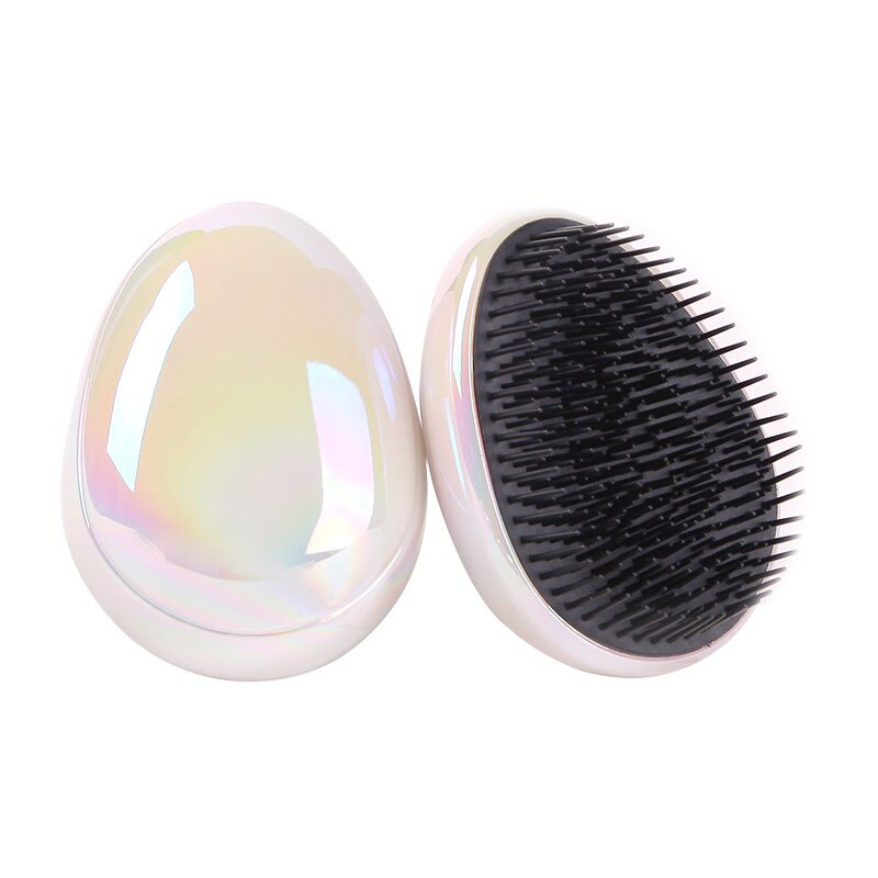 1pc mini filtret hår børste æg rund form blød hårbørste filtre hår børste hår styling frisør kam til rejser: Hvid