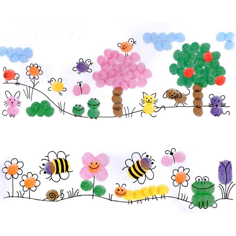 17 pièces éponge peinture pinceaux Kit enfants artisanat brosses ensembles pour enfants peinture apprentissage création d'art