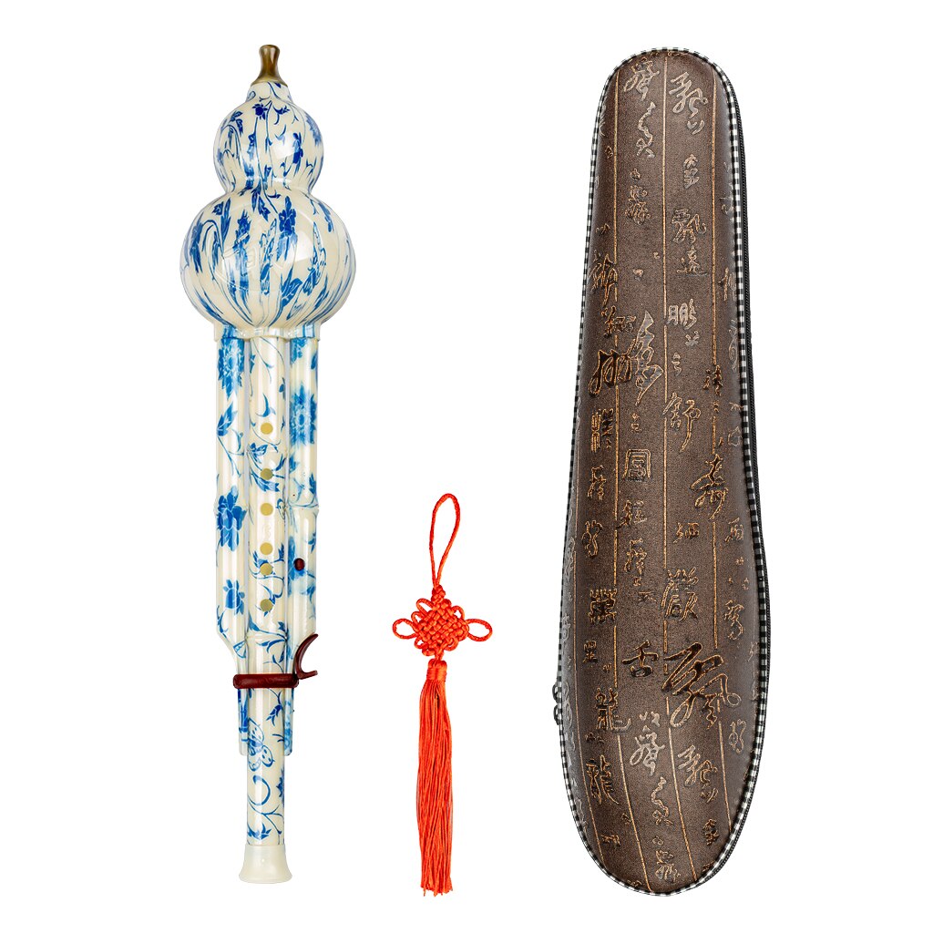 noemi professionale cinese fatto a mano in bambù nero Hulusi flauto doppio tono C chiave zucca Flauta strumento musicale etnico con custodia: china