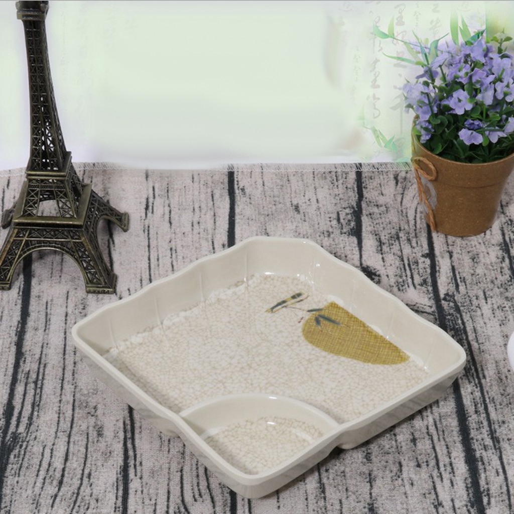 2 Compartment Reusable Sauce Dish Side Seasoning Dish Condiment Dishes Sushi Soy Dipping Bowl Snack Serving Tools