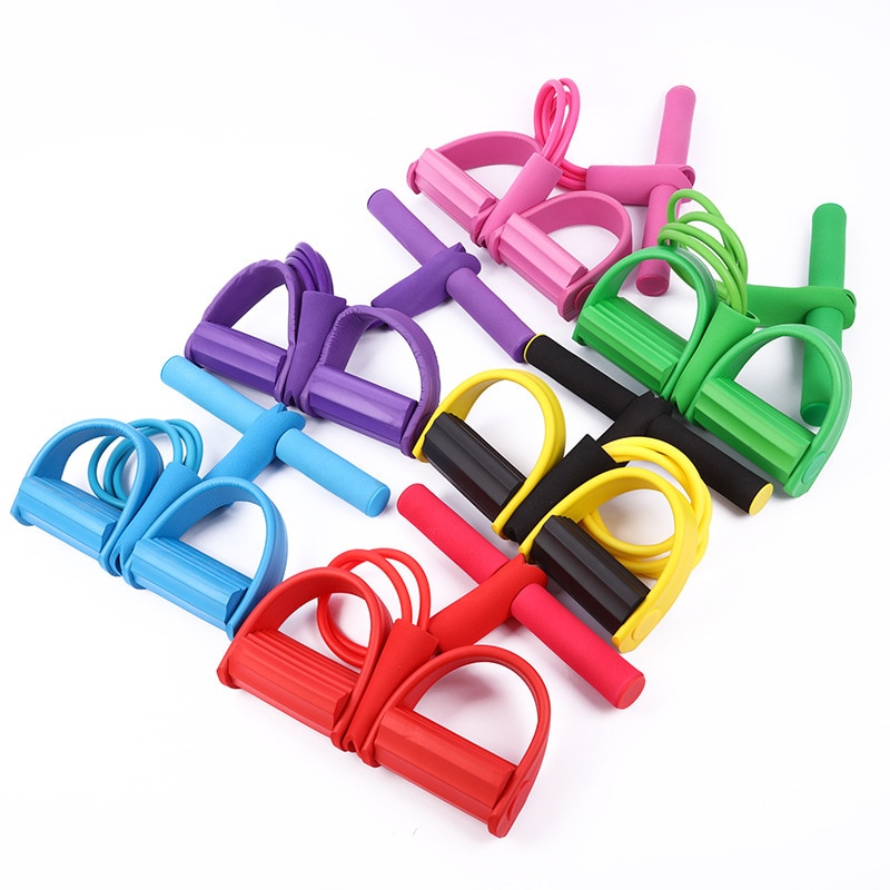 4 Resistanc Elastico Funi di Trazione Ginnico Vogatore Del Ventre Fascia di Resistenza Palestra di Casa di Sport di Formazione Fasce Elastiche Per Attrezzature Per Il Fitness