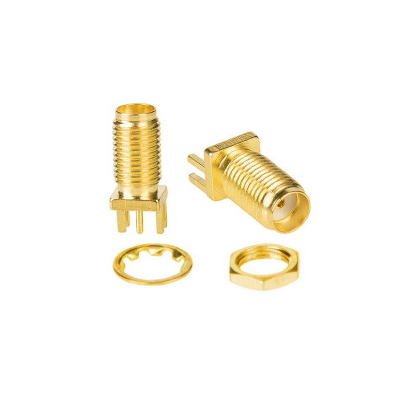 2Pcs SMA SMA-KE/KWE/KHD Female Jack Male Plug Adapter Solder Edge PCB Straight Right angle Mount RF Copper Connector Plug Socket