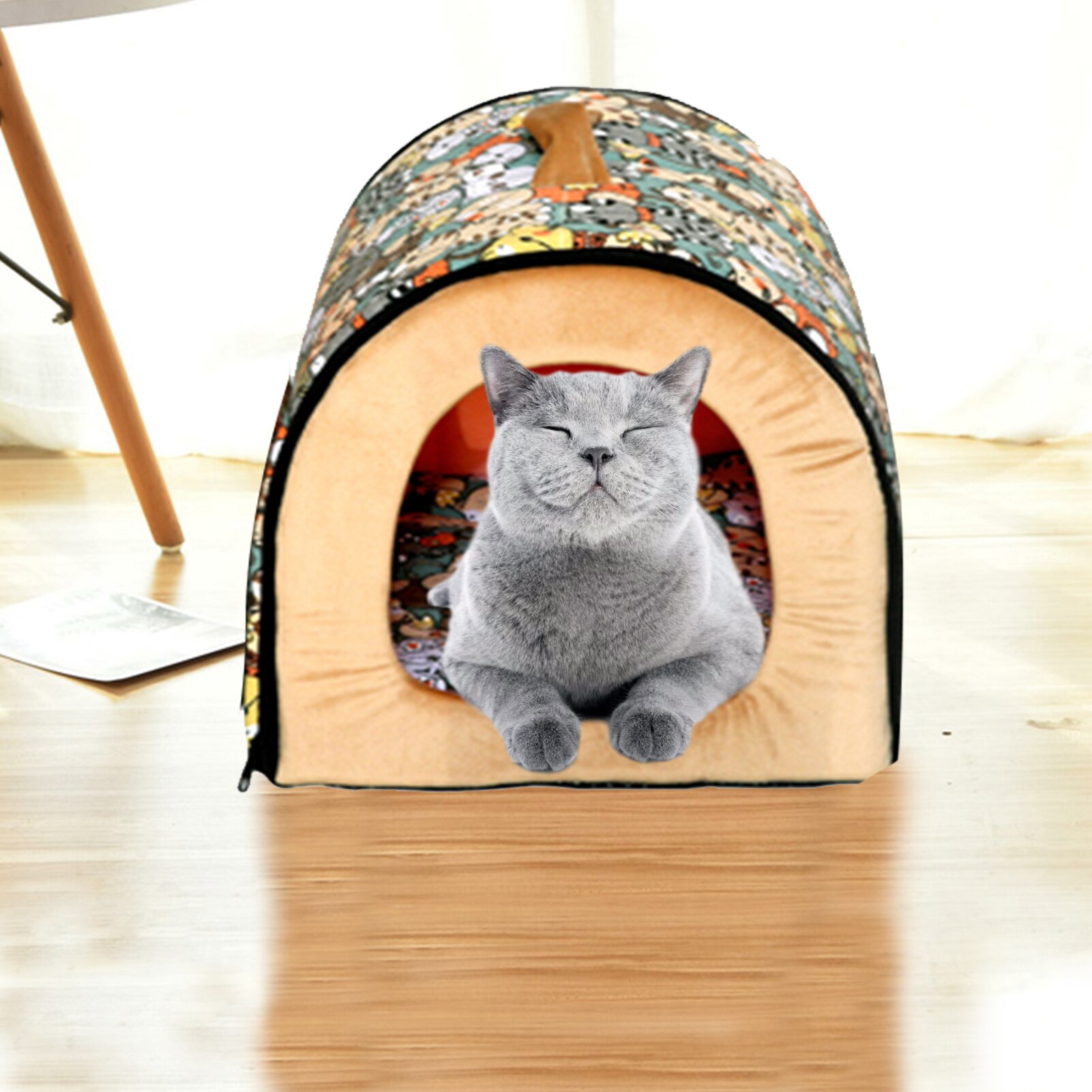 Pet Dog House Fully Washable Pet Kennel Cylinder Portable Dog House Golden Retriever Kennel Puppy Pet Cat Dog Bed Dog Cage