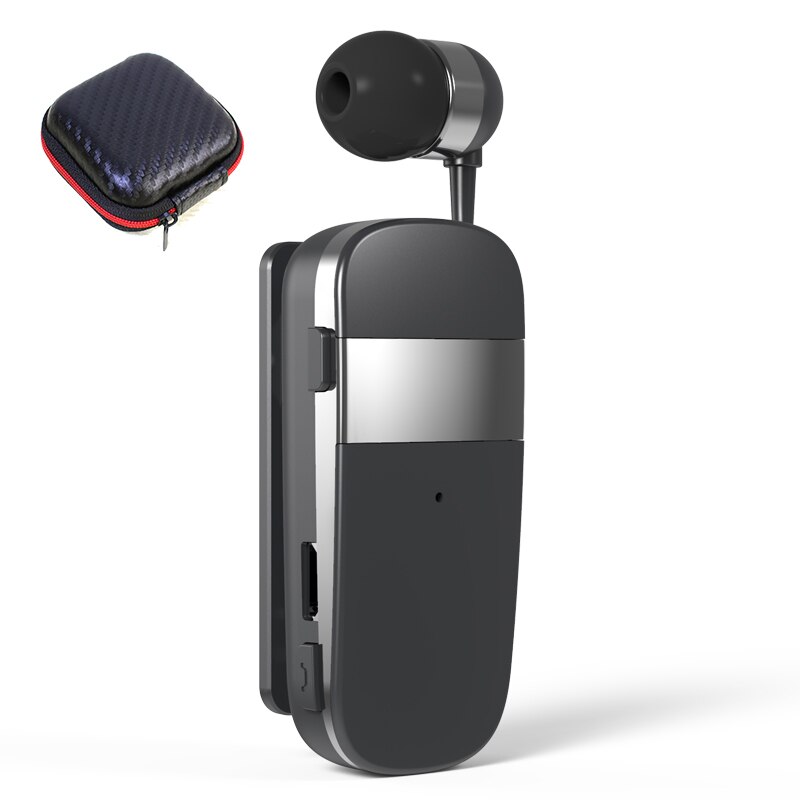 K53 Mini kabellos Bluetooth Headset Anruf Erinnern Vibration Sport Clip Fahrer Auriculares Kopfhörer PK F910 F920: Kasten grau