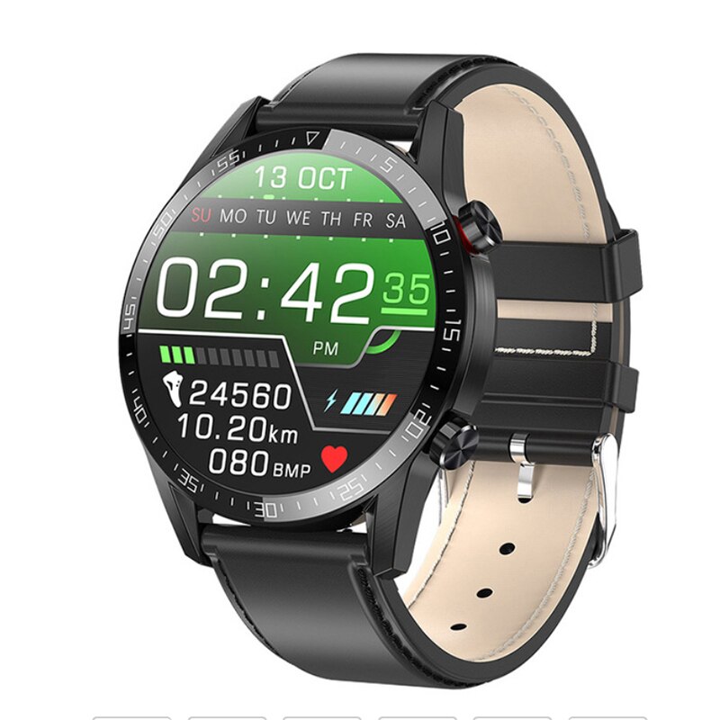L13 reloj inteligente: Black leather