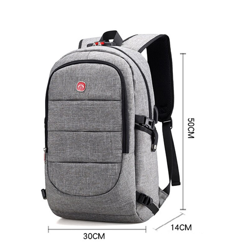 ZENBEFE Anti-Theft Backpacks With Coded Lock Backpacks Canvas School Bag For Student Bookbag USB Port Travel Rucksack Laptop Bag