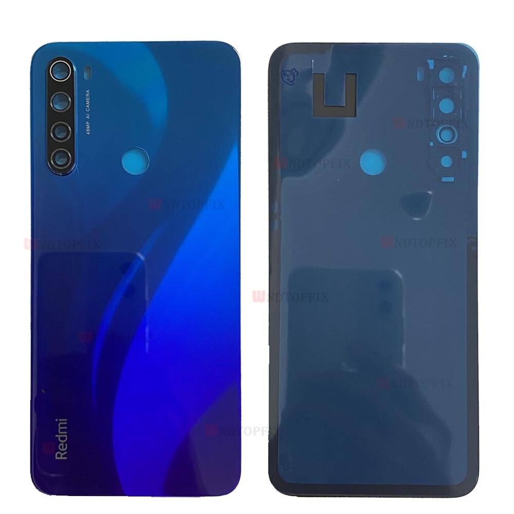 3D Glass For Xiaomi Redmi Note 8 Pro Back Battery Cover Door Rear Glass For Redmi Note 8 Battery Cover Housing Case + Gule