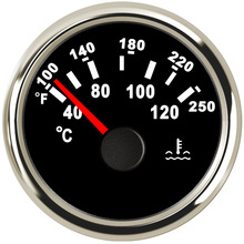Temperatuur Sensor 52 Mm Ronde Pointer Gauge Meter Display Voor Auto Auto Motor 12 V 24 V Waterdichte Rode Led thermometer