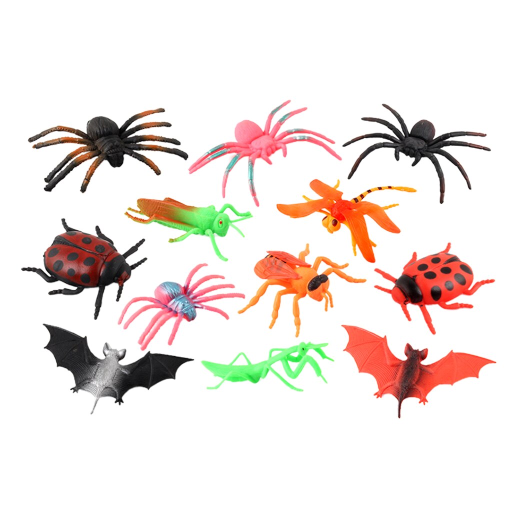 5/6/8/12 pièces insectes insectes araignée tarentule Scorpion abeille PVC: 12pcs