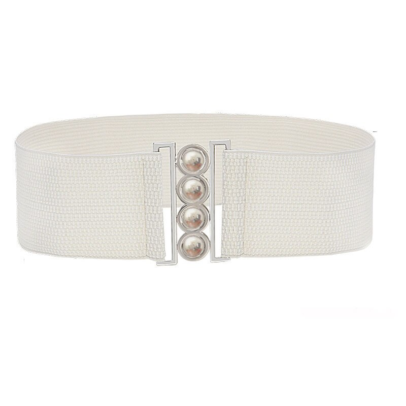 Curele elastice late elastice de lux pentru femei rochie cu cataramă metalică argintie curea din țesătură corset feminin accesorii de îmbrăcăminte: Bej