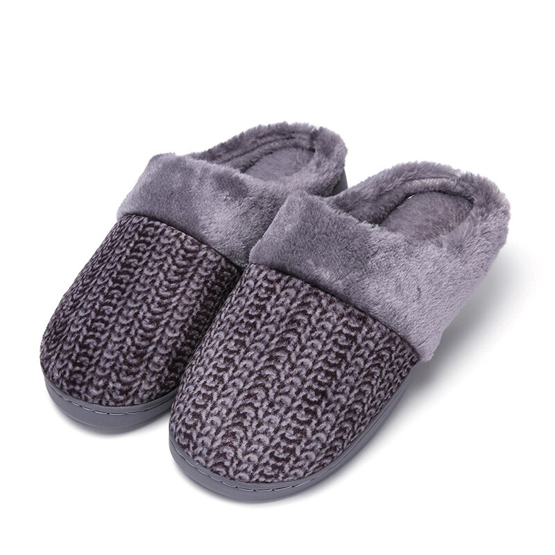 Herrtofflor inomhus hem plysch tofflor håller värmen halkfri vinter bomullstofflor för vuxna pantoufle homme xkd 8077