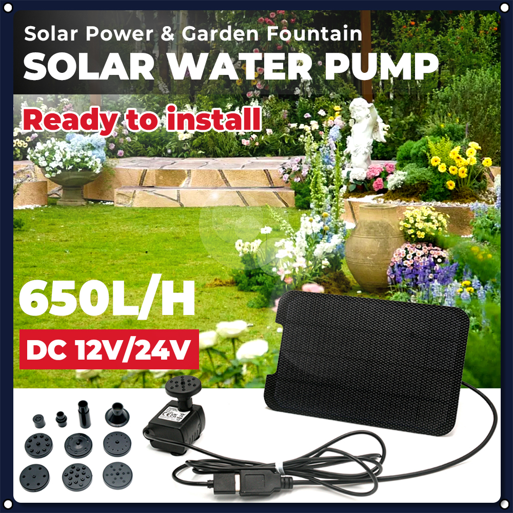 Solar Panels 9W Solar Pumps Fountains Garden Floaters Watering Power Fountains Pools Home Gardens Fish Ponds: Default Title