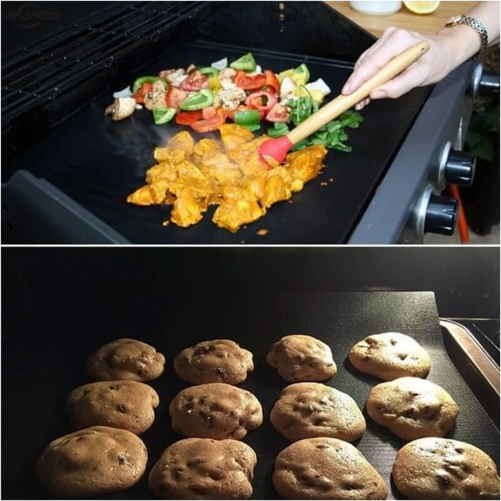 BBQ non-stick mat high temperature mat glass fiber mat barbecue mat kitchen tools pads Diswasher safe