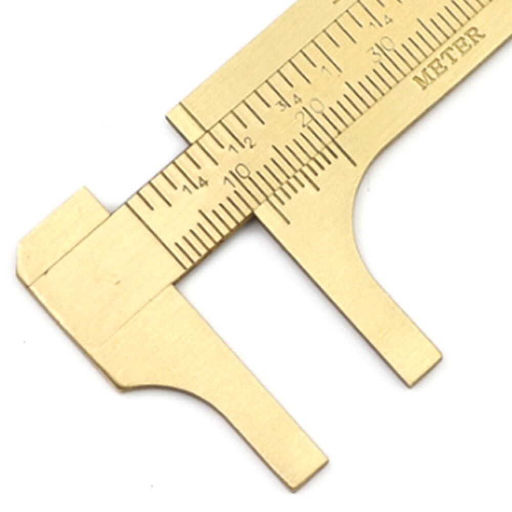 Double Scale Mini Calipers Vernier Caliper Lettering Thickness 10cm Pocket Copper Ruler Measuring Instrument Tool F14