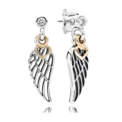 Originele 100% 925 sterling zilveren pandora oorbellen met kristallen luxe oorbellen voor vrouwen fee zirkoon veer pentagram oorbellen: 290583cz