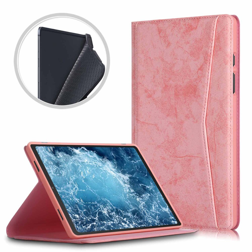 Blødt bagcover til samsung galaxy tab  a7 10.4 etui, multi betragtningsvinkel stativ cover til galaxy tab  a7 10.4 sm-t500/505/507: Lyserød