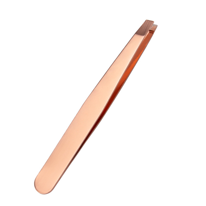 Wenkbrauw Pincet Schuine Rvs Ontharing Wenkbrauw Knijpen Tang Comedondrukker Multifunctionele Makeup Tools: rose gold