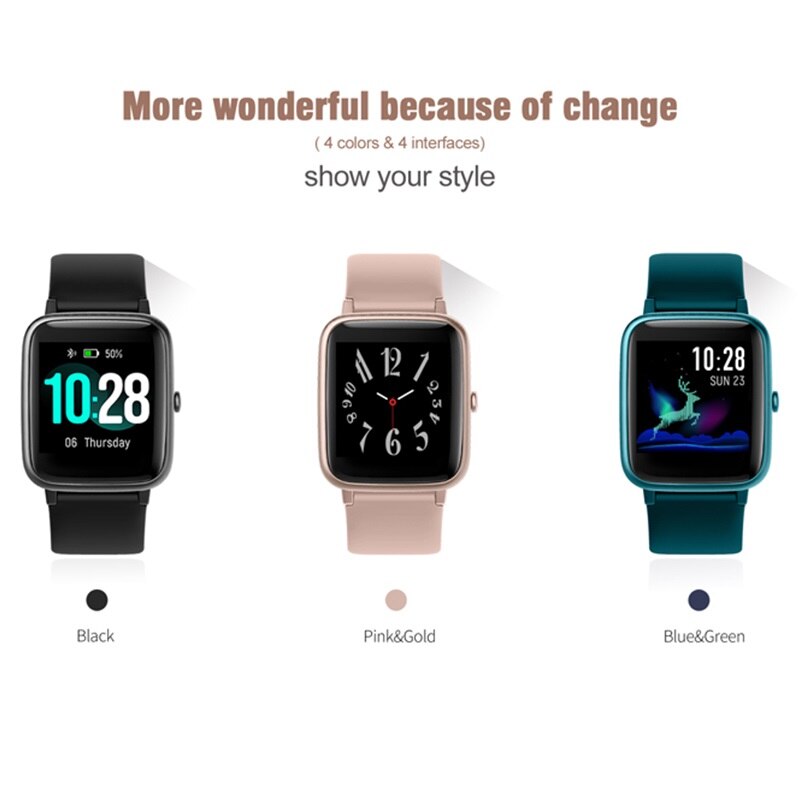 Montre intelligente Fitness Tracker moniteur de fréquence cardiaque IP68 étanche montre podomètre activité Tracker Sport Smartwatch pour Android IOS